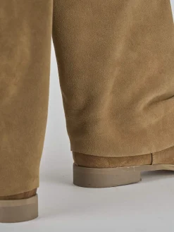 Stivali tacco 2cm camoscio marrone