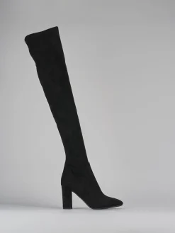 Stivali tacco 9cm camoscio nero