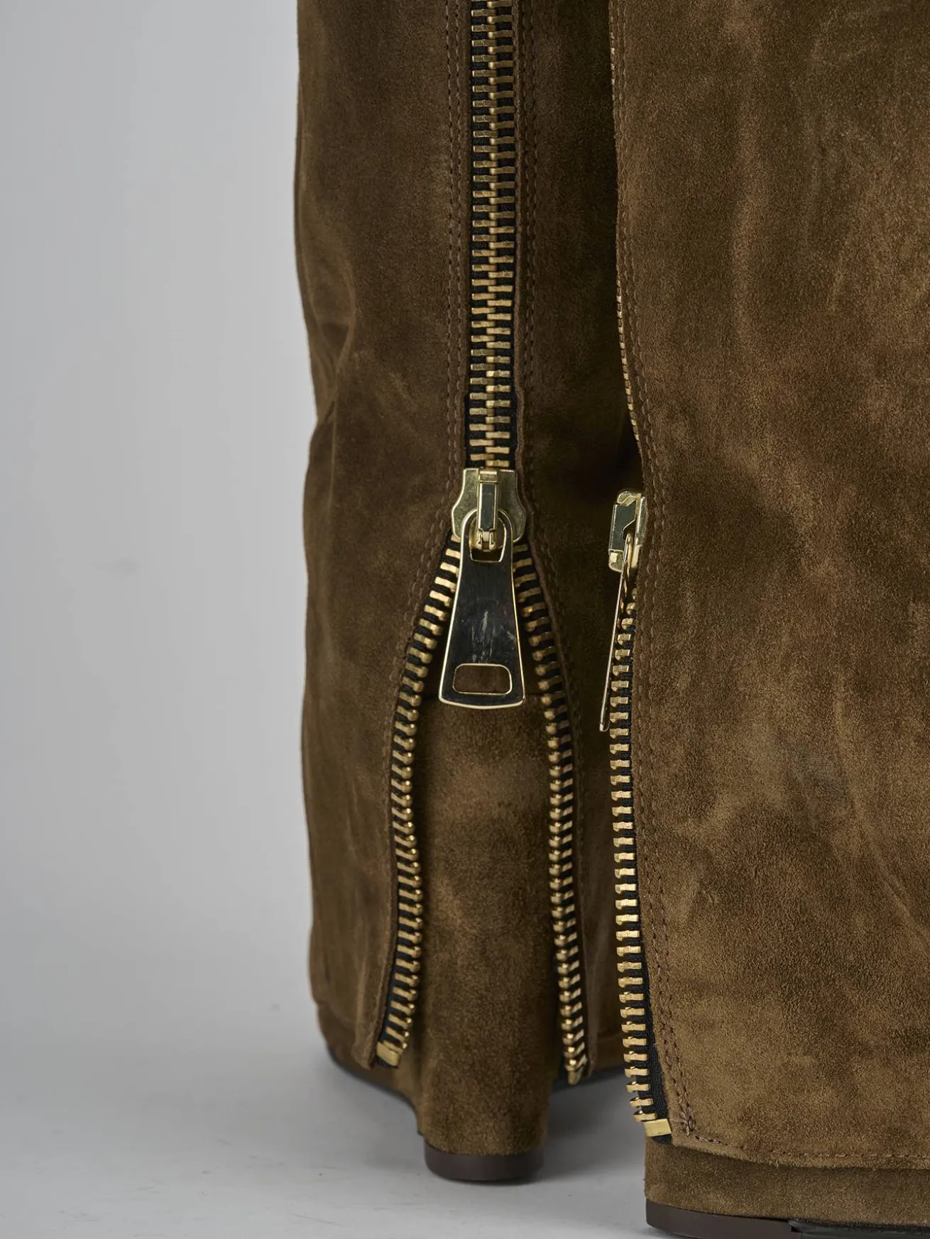 Stivali tacco 9cm camoscio marrone