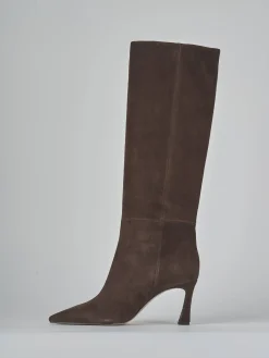 Stivali tacco 8cm camoscio testa