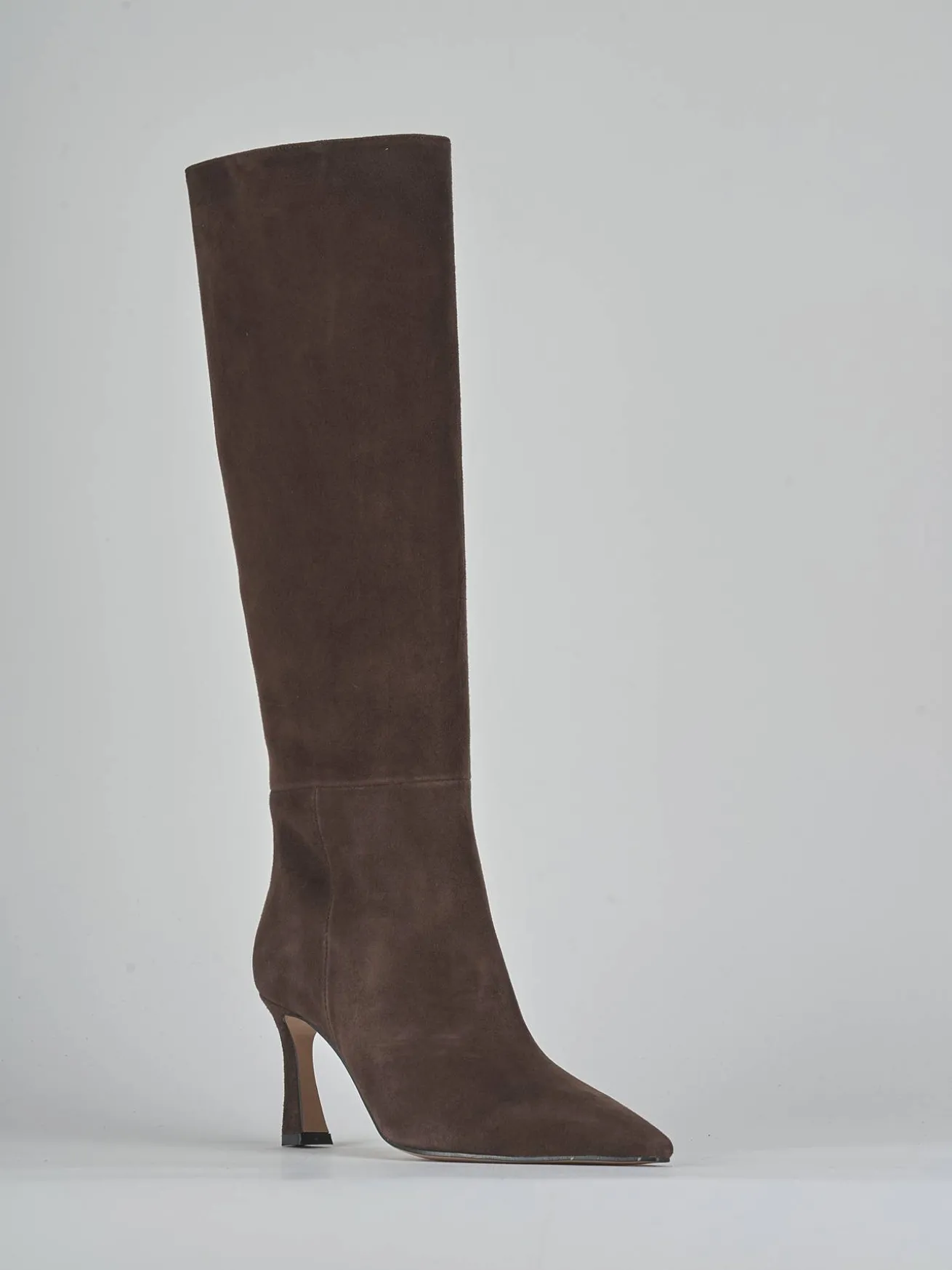 Stivali tacco 8cm camoscio testa