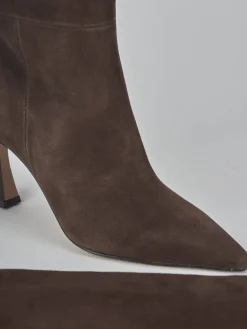 Stivali tacco 8cm camoscio testa