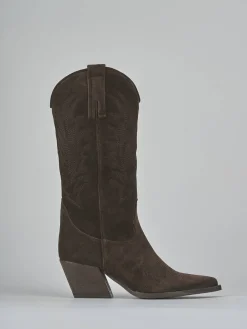 Stivali tacco 5cm camoscio testa