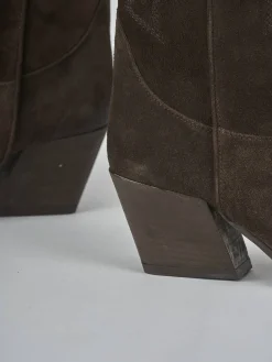 Stivali tacco 5cm camoscio testa