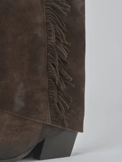 Stivali tacco 6cm camoscio testa