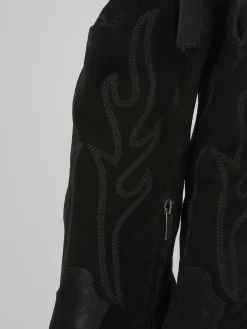 Stivali tacco 8cm camoscio nero