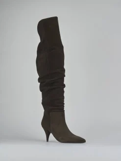 Stivali tacco 7cm camoscio testa