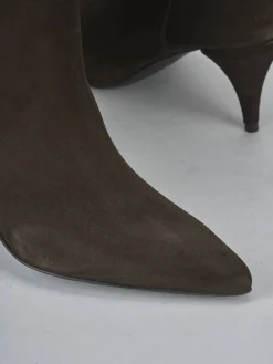 Stivali tacco 7cm camoscio testa