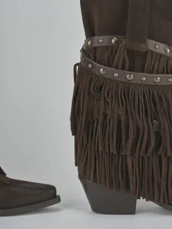 Stivali tacco 6cm camoscio testa