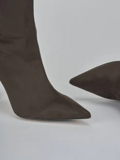 Stivali tacco 9cm camoscio testa