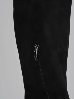 Stivali tacco 7cm camoscio nero