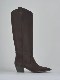 Stivali tacco 5cm camoscio testa