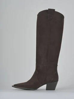 Stivali tacco 5cm camoscio testa