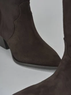 Stivali tacco 5cm camoscio testa