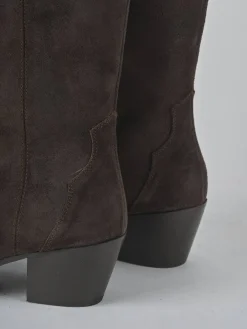 Stivali tacco 5cm camoscio testa