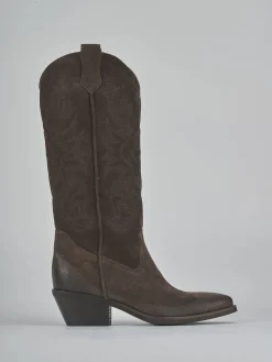 Stivali tacco 4cm camoscio testa