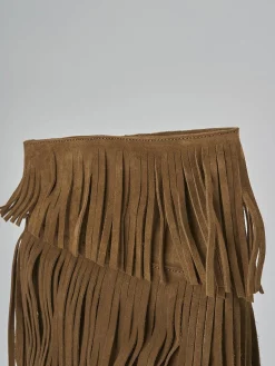 Stivali tacco 5cm camoscio marrone