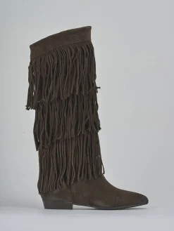 Stivali tacco 2cm camoscio testa