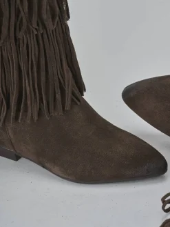 Stivali tacco 2cm camoscio testa