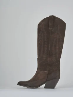 Stivali tacco 6cm camoscio testa