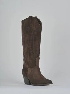 Stivali tacco 6cm camoscio testa