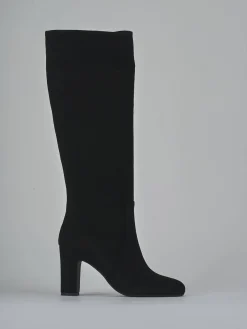 Stivali tacco 8cm camoscio nero