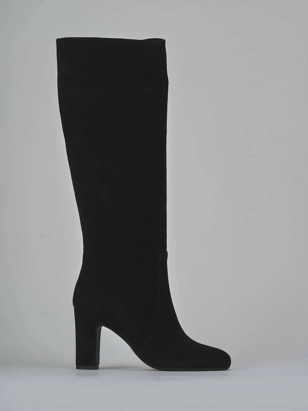 Stivali tacco 8cm camoscio nero