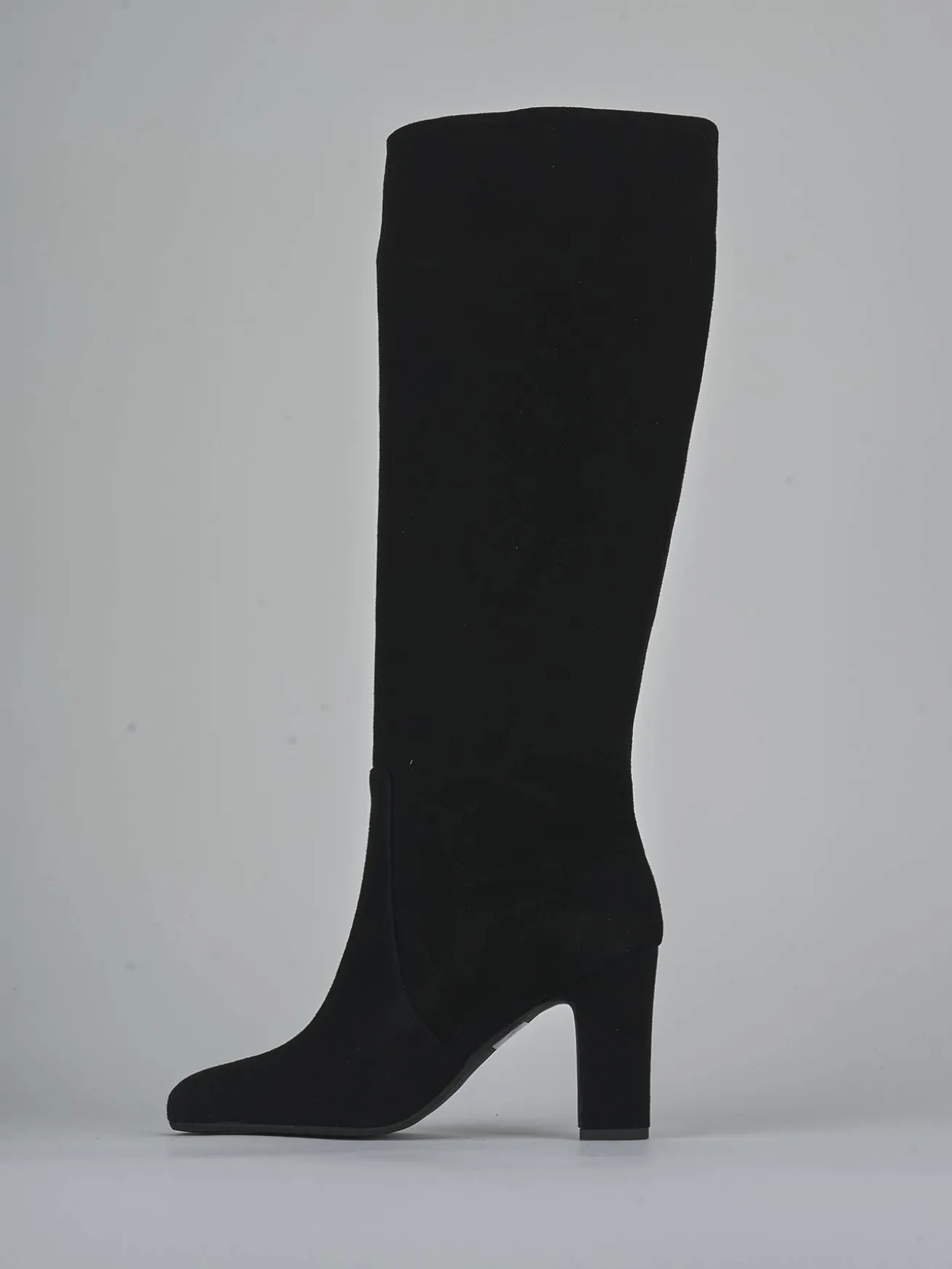 Stivali tacco 8cm camoscio nero