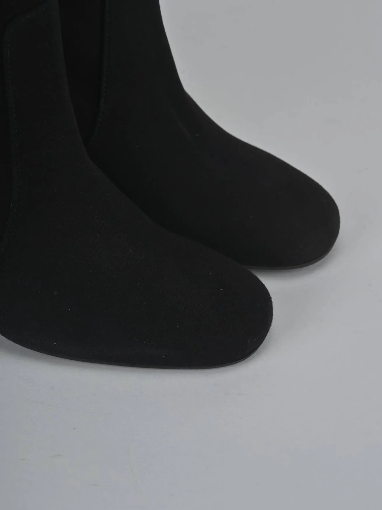 Stivali tacco 8cm camoscio nero