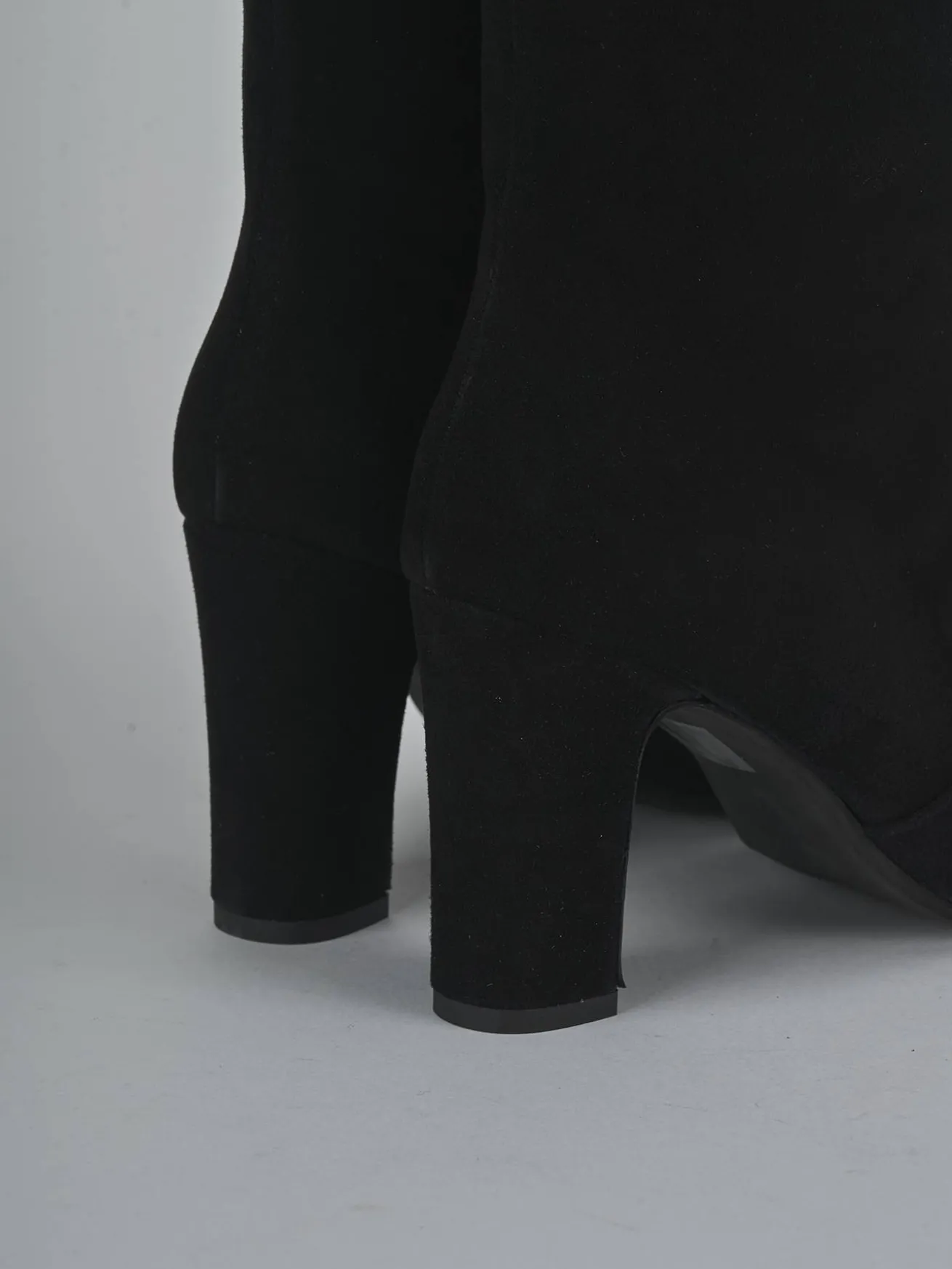 Stivali tacco 8cm camoscio nero