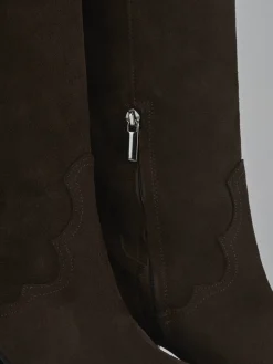 Stivali tacco 6cm camoscio testa