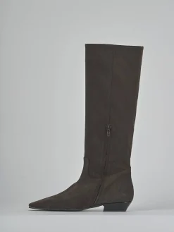 Stivali tacco 3cm camoscio testa