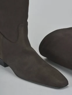 Stivali tacco 3cm camoscio testa