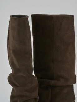 Stivali tacco 9cm camoscio testa