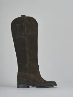 Stivali tacco 2cm camoscio testa