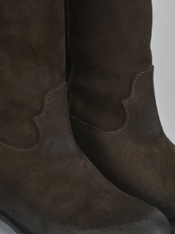 Stivali tacco 2cm camoscio testa