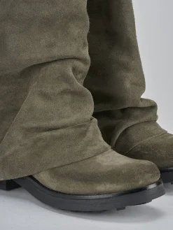 Stivali tacco 3cm camoscio grigio