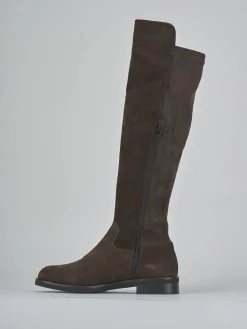 Stivali tacco 2cm camoscio testa