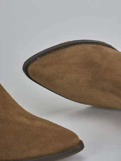 Stivali tacco 6cm camoscio marrone