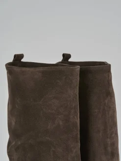 Stivali tacco 7cm camoscio testa