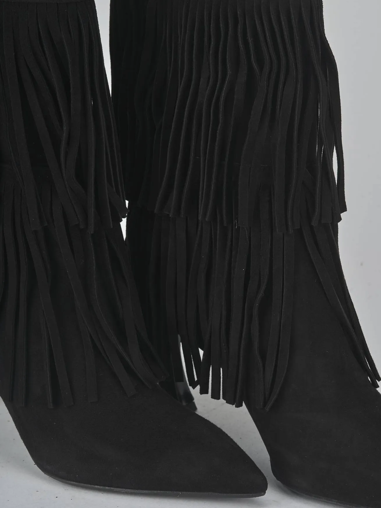 Stivali tacco 7cm camoscio nero