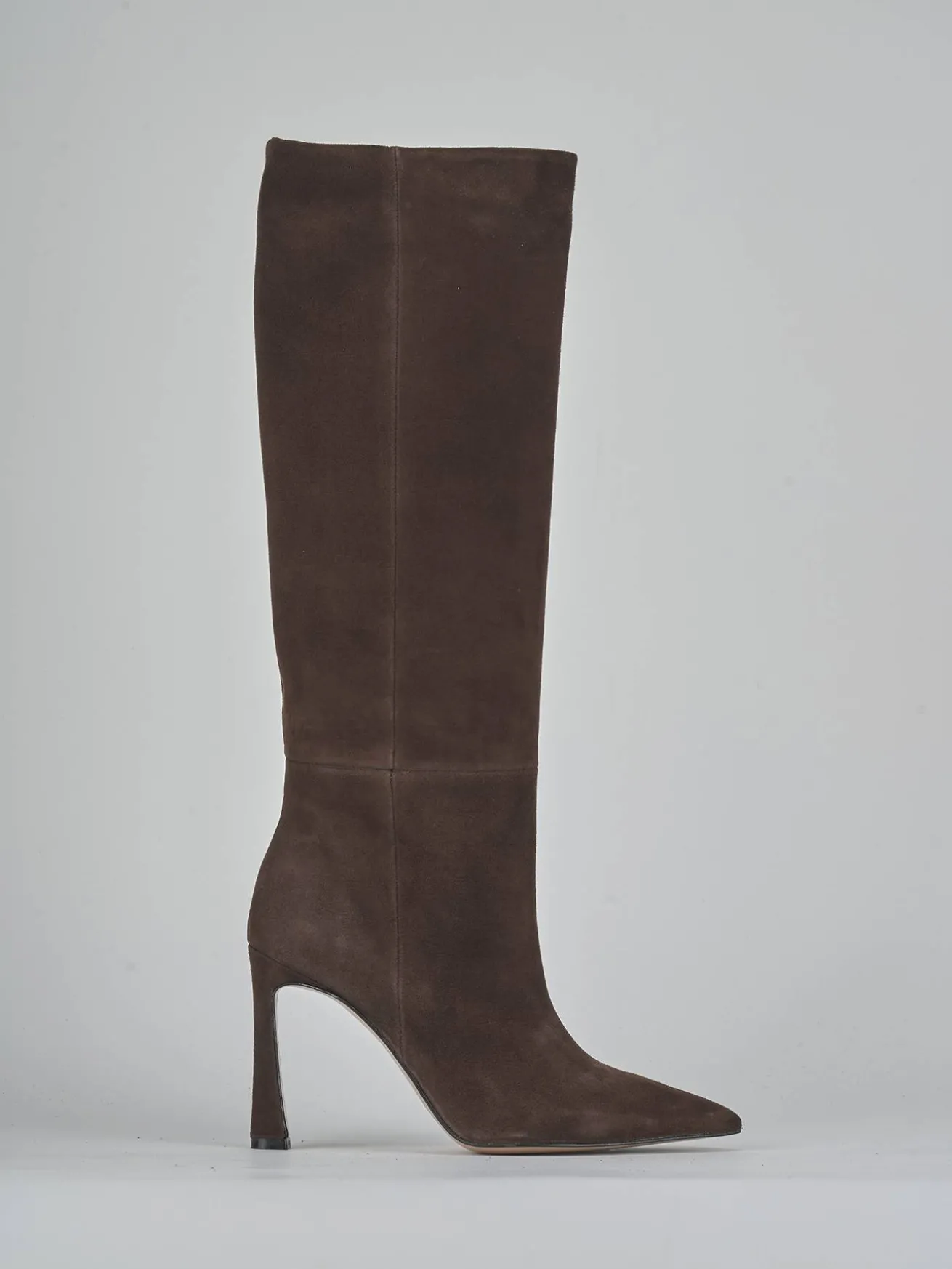 Stivali tacco 9cm camoscio testa