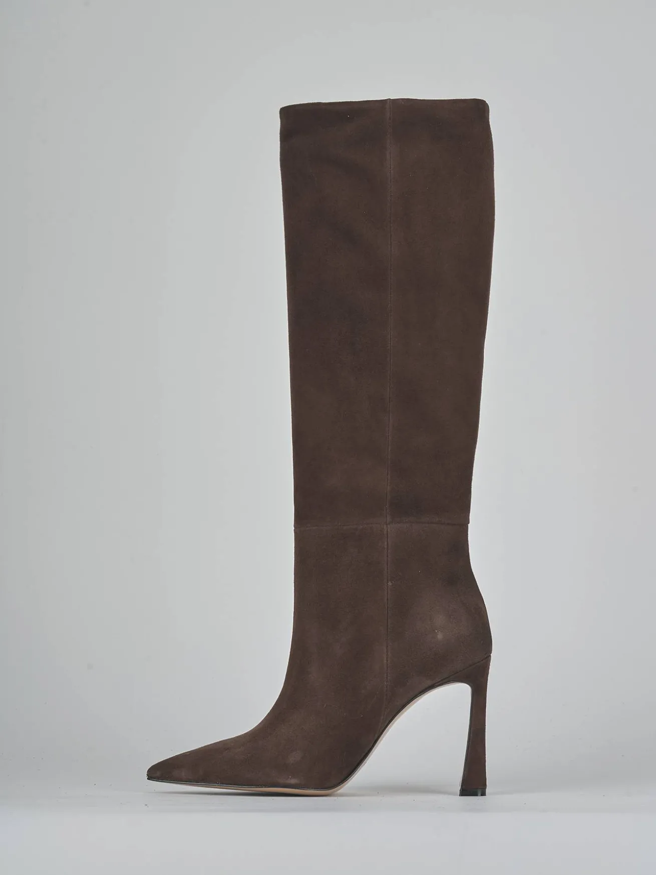 Stivali tacco 9cm camoscio testa