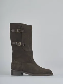 Stivali tacco 3cm camoscio testa