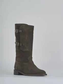 Stivali tacco 3cm camoscio testa