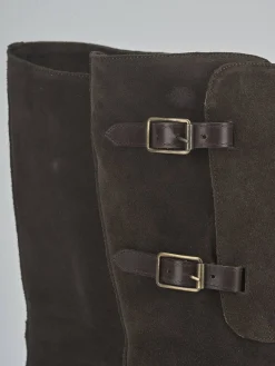 Stivali tacco 3cm camoscio testa