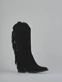 Stivali tacco 8cm camoscio nero