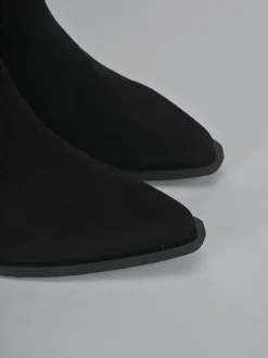 Stivali tacco 8cm camoscio nero