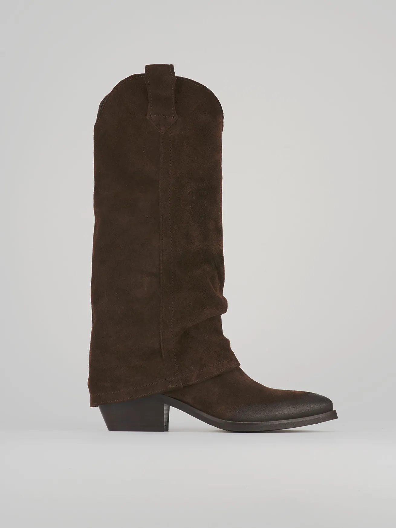 Stivali tacco 4cm camoscio testa