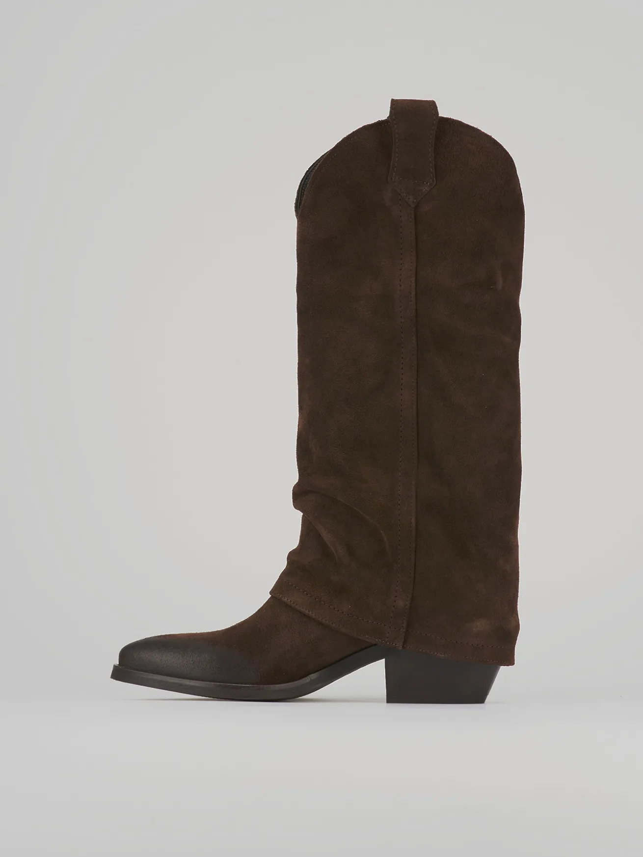 Stivali tacco 4cm camoscio testa